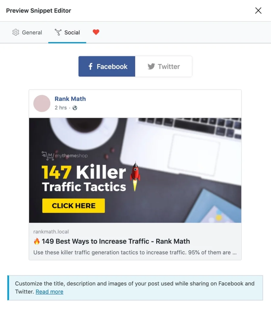 APERÇUS SOCIAUX AVEC RANK MATH