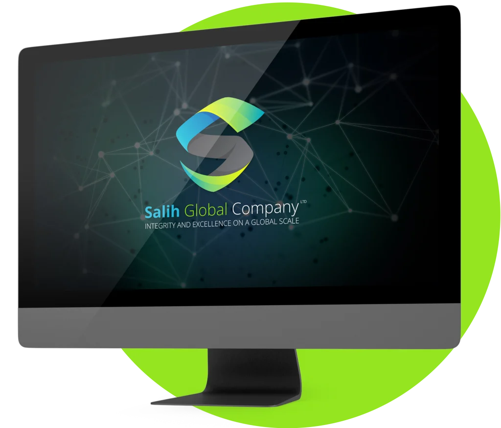 Imac avec le logo de la société Salih Global Company